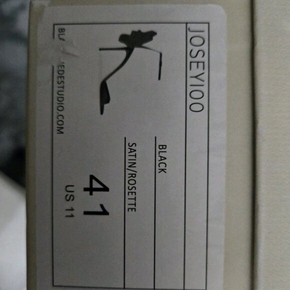 BLACK SUEDE STUDIO LUXURY JOSEY 100 SATIN HEEL w box and dust bag - Picture 9 of 9